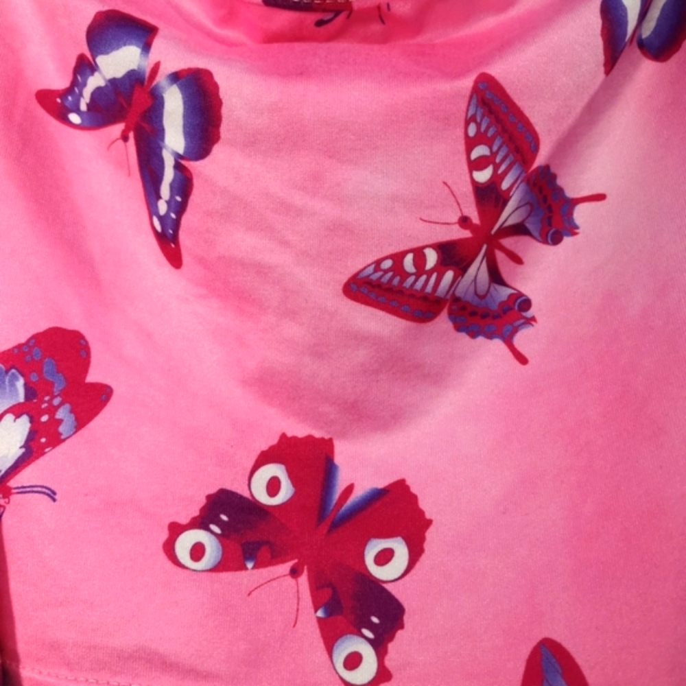 🔥Y2K Styled Pink Butterfly Crop Top - Picture 3 of 5